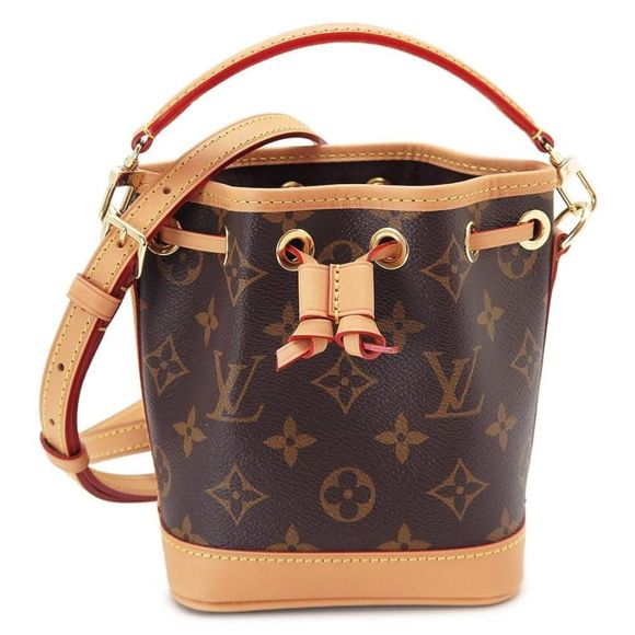 Louis Vuitton Nano Noe Handbag Mini Bag Monogram Canvas Dark Brown - Picture 1 of 7